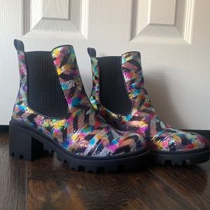 Betsey Johnson Rowann Sequin Boots - Size 8